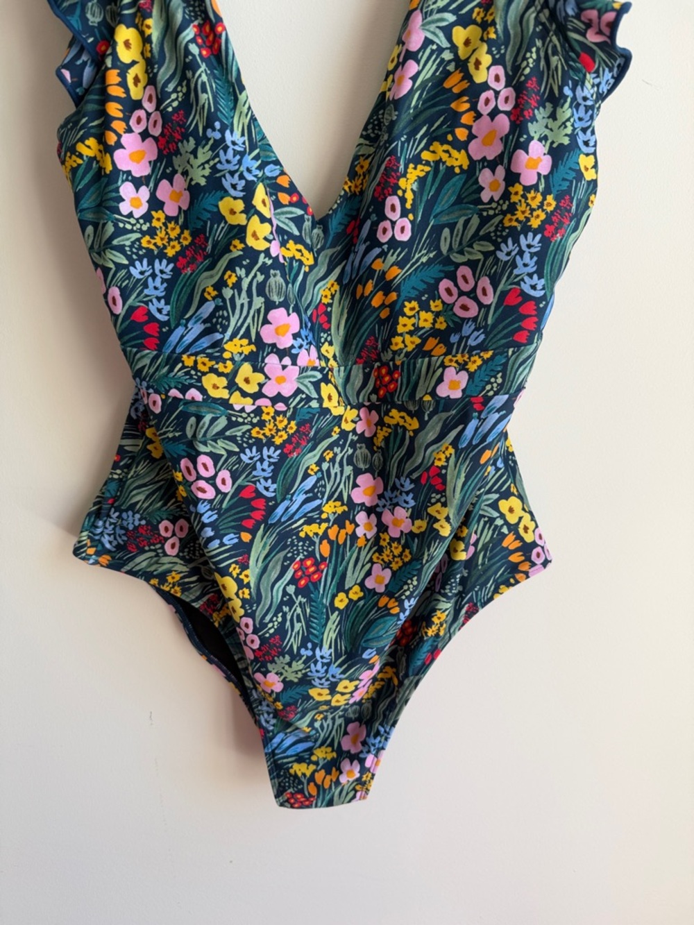 summersalt Floral Ruffle One-Piece Swimsuit in Dark Green Multi - Picture 2 of 6